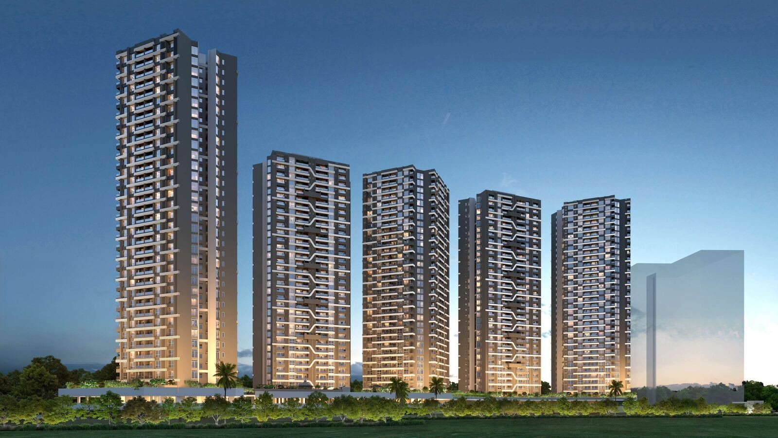 Palladio Presidential Suites towers, Balewadi Riverfront, Pune